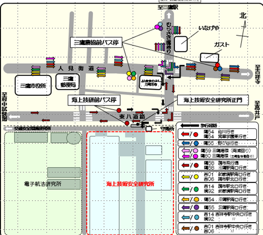 海技研周辺地図（海上技研前バス停）