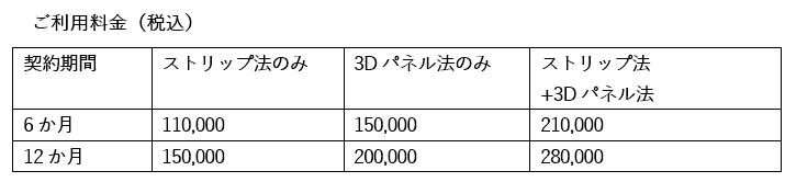 ご利用料金（税込）