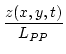 $ \dfrac{z(x, y, t)}{L_{PP}} $